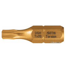 Насадка викруткова USH ISOTIN : TORX T30 x 25 мм. Torsion, титанове покриття. Уп. 10 шт.