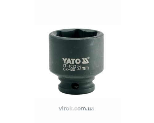 Головка торцевая ударная 6-гранная YATO: квадрат 1/2", М=32 мм, L=48 мм [20/80]