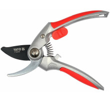 Секатор з округленими лезами YATO: до гілок Ø= 20 мм, L= 205 мм, руків'я з алюмінію [12/48]