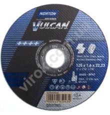 Диск відрізний по металу і нержав. сталі тм "NORTON VULCAN"; Ø= 125х22,2 мм, t= 1,6 мм