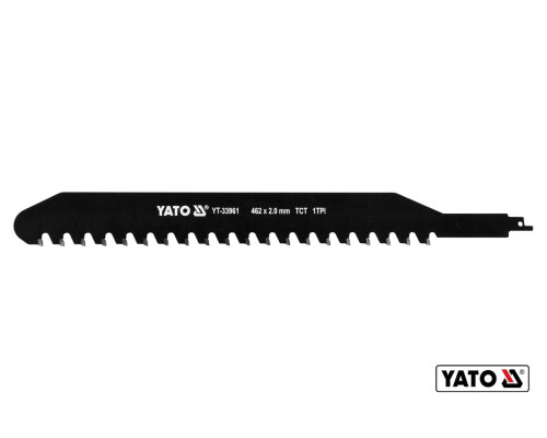 Полотно к саблевой пиле по керамическому и силикатному кирпичу YATO: l= 462 мм, h= 2 мм, 1 зуб/1" [25/50]
