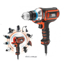 Багатофункційний інструмент мережевий B+D : P= 300 Вт, 700 об/хв, змінний патрон Ø=1-10 мм [Кейс]