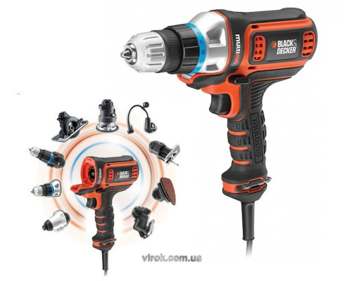 Багатофункційний інструмент мережевий B+D : P= 300 Вт, 700 об/хв, змінний патрон Ø=1-10 мм [Кейс]