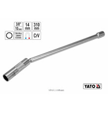Ключ до свічок запалу 12-гранний магнітний YATO : квадрат- 3/8", М14 мм, L= 310 мм, Cr-V [15/60]