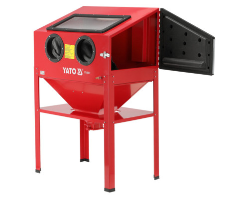 Піскоструйна камера електр 230 В YATO: 220 л, 0.27-0.82 МПа, спож.пов. 424-707 л/хв, 138х 94х 58 см