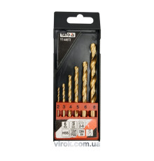 Свердла по металу титанові YATO : HSS-TiN Ø= 2-8 мм. (Набір/6 Шт.) [50/100]