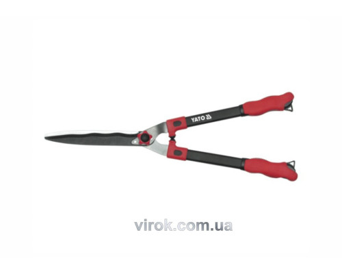 Ножиці до живоплоту YATO : Cталеві, прямі, регулятор натиску, L= 650x254 мм [12]