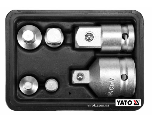 Набір перехідників редукційних для торцевих головок YATO: Cr-V, 6 шт [20]