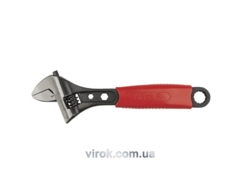 Ключ разводной YATO "PROFI" : L= 300 мм, ПВХ Ручка [6/36]