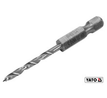 Сверло по дереву YATO: Ø3 x 65/35 мм, хвостовик-HEX 1/4", HSS 4241(DW)
