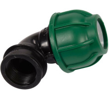 Колено 90° к водяным пластиковым трубам с внутр. резьбой 25 мм - G3/4" FLO полипропил, для давления 1 MPa