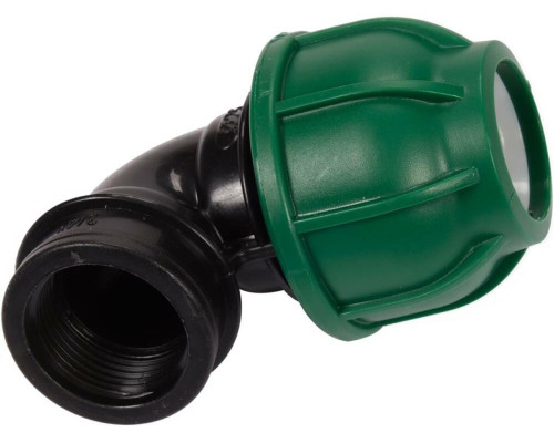 Колено 90° к водяным пластиковым трубам с внутр. резьбой 25 мм - G3/4" FLO полипропил, для давления 1 MPa