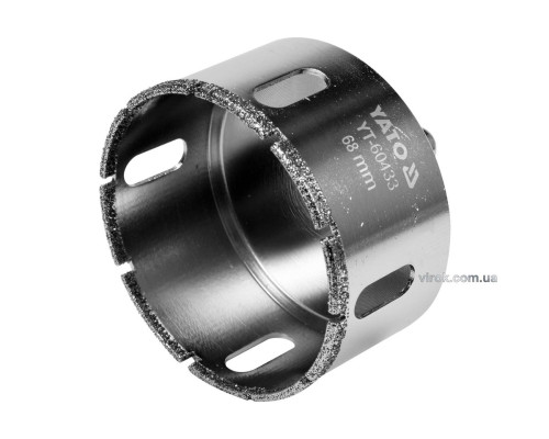 Сверло по гресу и керамике YATO, Ø= 68 мм, при сухом и мокром режимах [8/40]