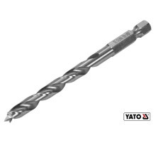 Сверло по дереву YATO: Ø6 x 90/55 мм, хвостовик-HEX 1/4", HSS 4241(DW)