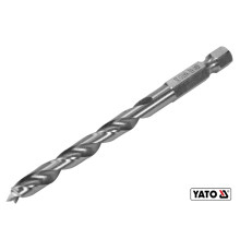 Сверло по дереву YATO: Ø6 x 90/55 мм, хвостовик-HEX 1/4", HSS 4241(DW)