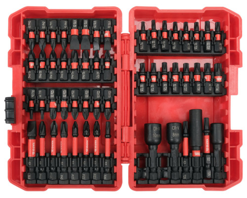 Набор отверточных ударных ударных YATO шлицы: пл, PH, PZ, Torx, торц 6,8,10 с держателем 1/4", 54элем.