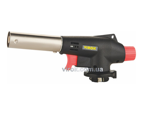 Пальник газовий VIROK з цанговим (швидким) з'єднанням, Piezo + 360° [50/4]