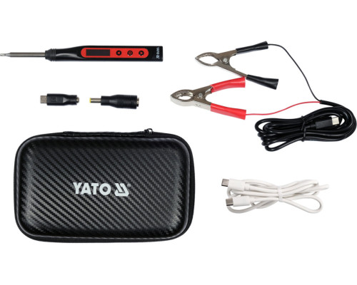 Паяльник портативный YATO 9-24В, 18-65Вт. t=90-480°С, наконечник Т12