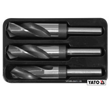 Набір свердл по металу YATO: HSS 4241, Ø22-24-25мм, L=75/150мм, до нержав.і конструкц.сталі, 3шт[10]