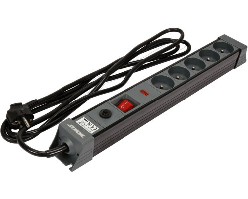 Подовжувач мережевий STHOR: l= 3 м, колодка- 5 гнізд і вмик, 3-жильний Ø=1,5 мм², з заземл. і захист