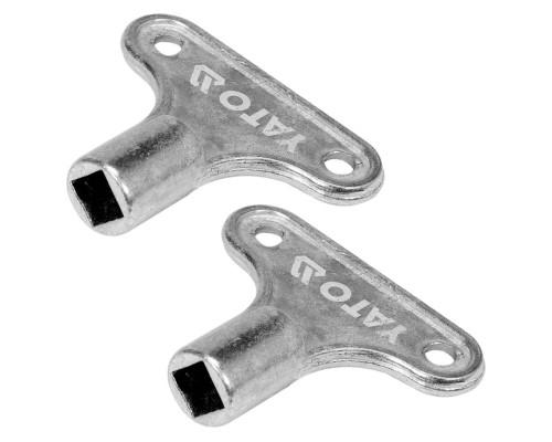 Ключі до кранів у водяних обігрівачах YATO, квадр.- 5х5 мм, 30х35 мм, 2 шт.[24/144]