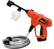 Мийка високого тиску акумулят. Li-Ion 18В, YATO: макс. P= 2.3МПа, шланг-6м, всмок води (БЕЗ АКУМУЛЯТ