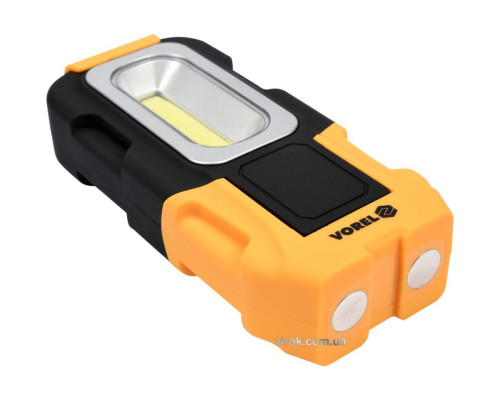 Ліхтар діодний, на обертовій підставці VOREL; живлення від 3х ААА батарейок 1,5В; 47х32х25 мм [12]