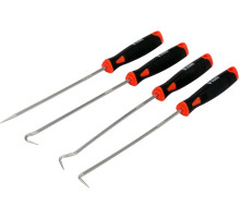 Набір довгих гачків з ручкою YATO і шило l= 240 мм, компл. 4 шт [6/72]