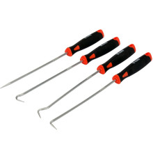 Набір довгих гачків з ручкою YATO і шило l= 240 мм, компл. 4 шт [6/72]