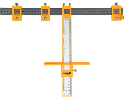 Шаблон для розмічання отворів VOREL з радіуом 200 мм; метрична і дюймова шкали [40]