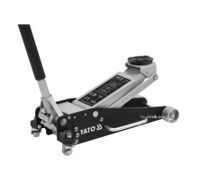 Домкрат гидравлический алюминиевый подкатный низкопрофильный легкий YATO : 2.5 т, H= 100 - 465 мм [1]