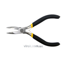 Щипці - тонкогубці міні VOREL : вигнуті, L= 125 мм, з ізольованими ручками [12/120]