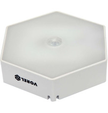 Лампа нічна з датчиком руху VOREL: акумул. Li-Pol 3,7 В, діодна, 1 Вт, 50 Lm, з магнітом [25/100]