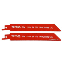 Полотна по дереву і металу, бі-металеві, до шаблевої пили YATO: l=150мм, h=1мм, 24 зубів/1", 2шт[50]