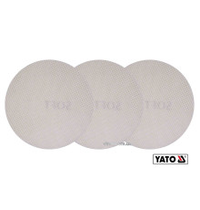 Сітка шліфувальна абразивна самозачепна YATO : G100, Ø= 225 мм, м'яка, кругла, 3 шт, (DW)
