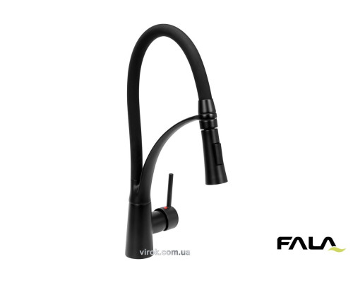 Змішувач води для раковини "NOIR 1" FALA з кульовим регулятором, латунний корпус [12]