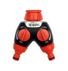 Розгалужувач садового шланга YATO : Ø= 3/4" і 1" ABS-пластик [12/48]