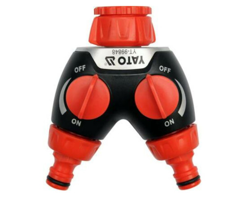 Розгалужувач садового шланга YATO : Ø= 3/4" і 1" ABS-пластик [12/48]