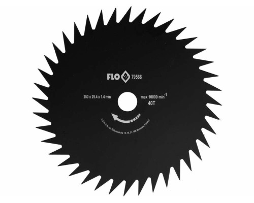 Ніж дисковий до бензокоси FLO, 250 мм, 40 зубів, кріпильний Ø= 25,4 мм [25/50]