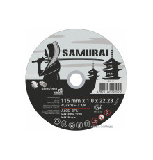 Диск відрізний по металу/нержав. сталі SAMURAI ТМ VIROK : Ø= 115х22.23 мм, t= 1.0 мм (25шт/уп)