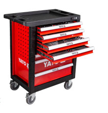 Шафа з інструментами YATO, на колесах, 7 шуфляд, 958x766x465 мм, набір 400 шт.