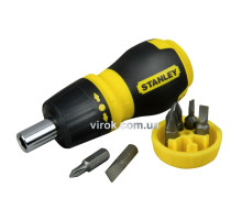 Викрутка реверсивна STANLEY "Multibit Stubby" : магнітний тримач, насадки 6 (Компл .7 Шт.)