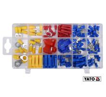 Набір електричних роз'ємів з ізоляцією YATO : 160 шт, в футлярі [24/720]