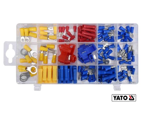 Набор электрических разъемов с изоляцией YATO: 160 шт, в футляре [24/720]