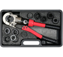 Прес-кліщі гідравл для труб PEX-AL і PERT YATO; l= 38см, з матриц U/TH 16/20/25/32 мм сила- 10т, 9ел