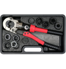 Прес-кліщі гідравл для труб PEX-AL і PERT YATO; l= 38см, з матриц U/TH 16/20/25/32 мм сила- 10т, 9ел