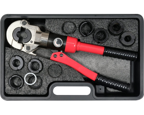 Прес-кліщі гідравл для труб PEX-AL і PERT YATO; l= 38см, з матриц U/TH 16/20/25/32 мм сила- 10т, 9ел