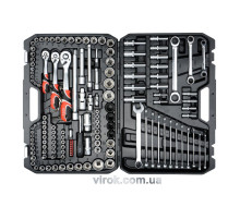 Набор головок торцевых YATO: квадрат 1/2", 3/8", 1/4" с инструментами, насадками. 150 шт.