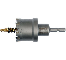 Свердло коронка по металу TCT YATO: Ø38 x103 мм, товщ. до 25мм, з напрямним, 6-гран. хвост 1/4" [10]