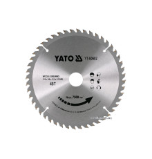 Диск пиляльний победітовий по дереву YATO: 216х30х3.2х2.2 мм, 48 зубців, R.P.M до 7500 1/хв [10/20]